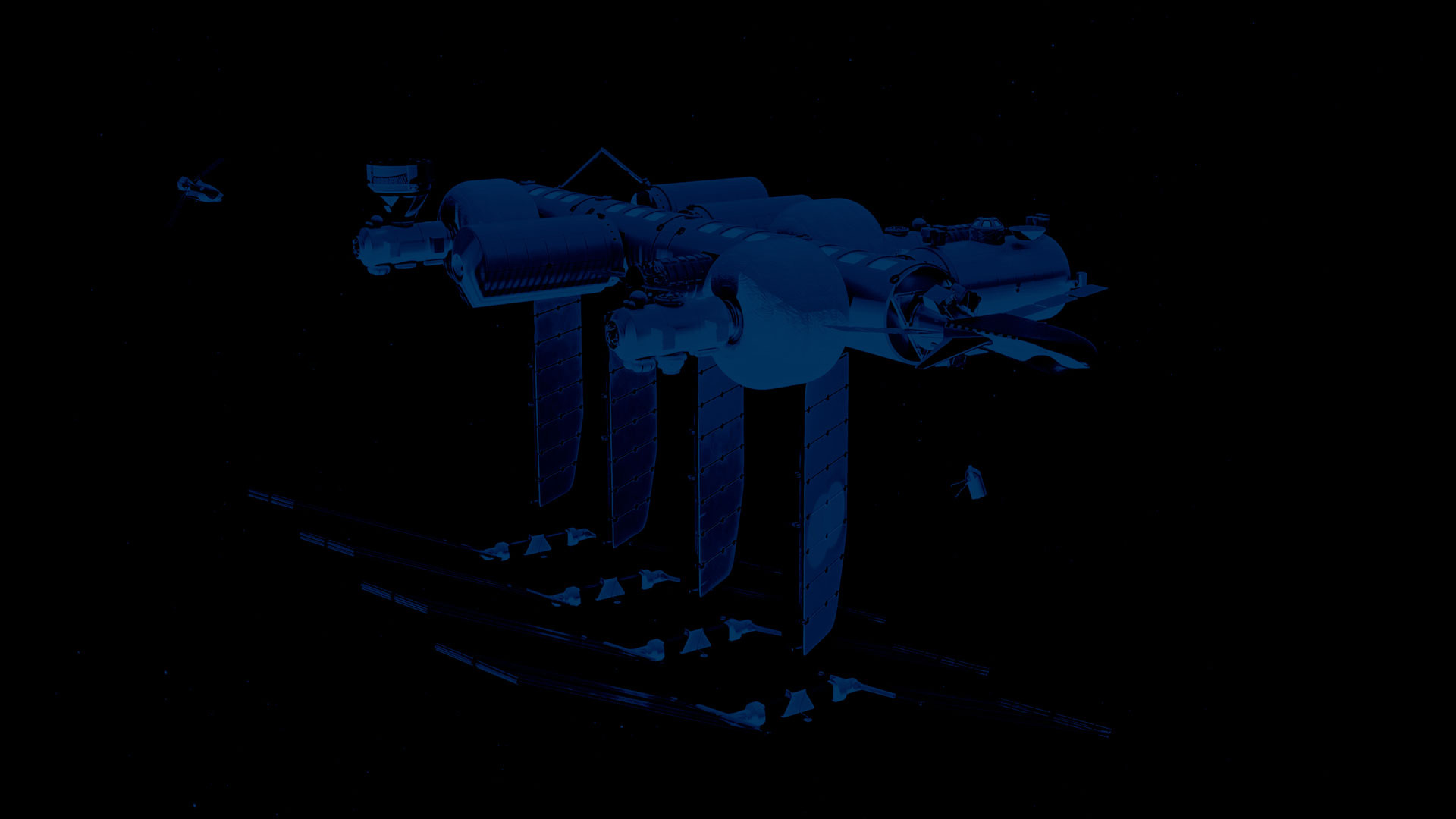 Full view of Orbital Reef in the dark